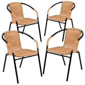 4 pack Rattan chairs